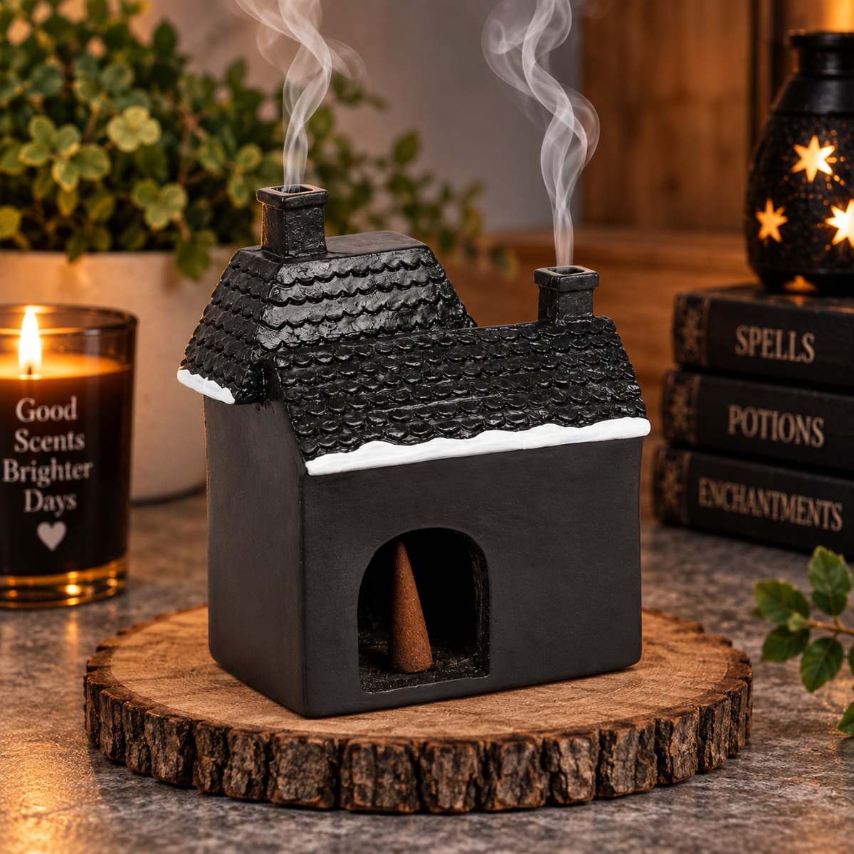 Haunted Holiday House Incense Cone Burner