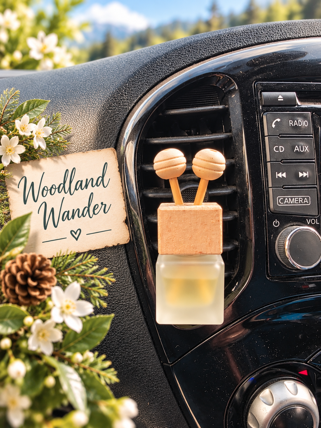 Woodland Wander Car Diffuser with Diffuser Sticks | Fresh Laundry Car Air Freshener 6ml