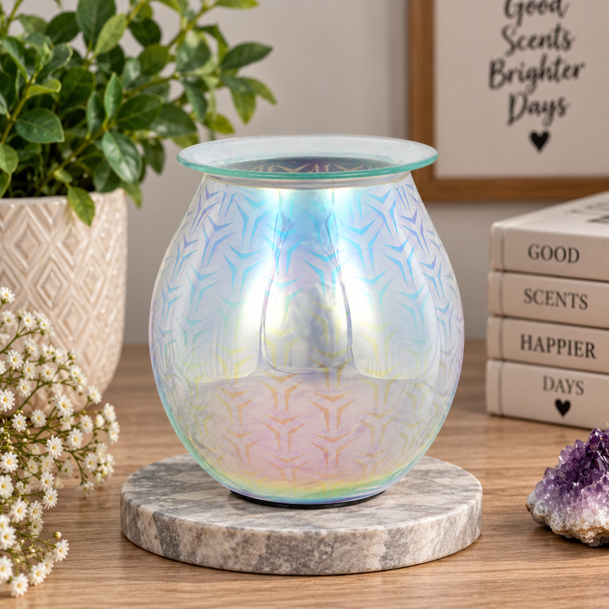 3D Geometric Light Up Electric Oil Burner – UK 3-Pin Plug