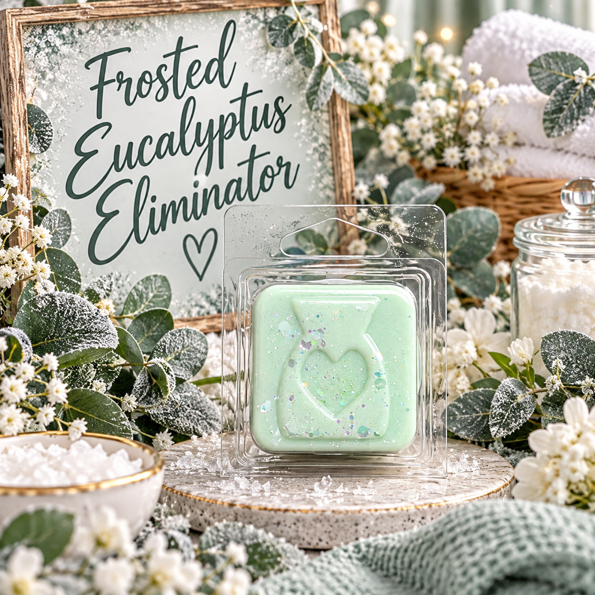 Frosted Eucalyptus Eliminator Wax Melt Sample | Strong Scented Soy Wax Melts UK