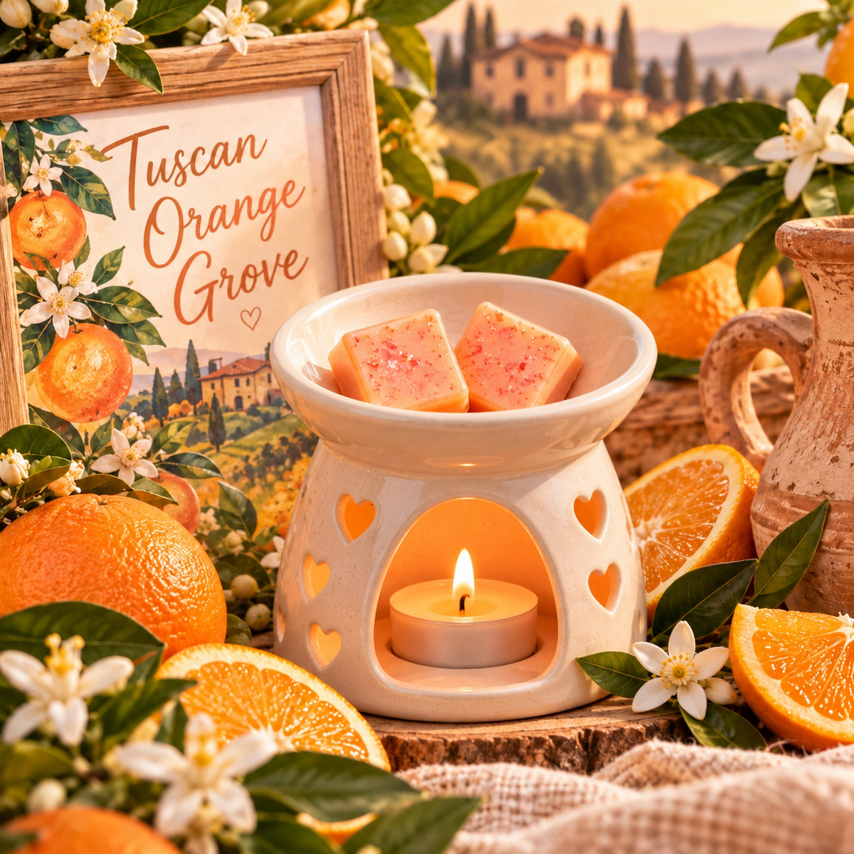 Tuscan Orange Grove Wax Melt | Strong Scented Soy Wax Melts UK