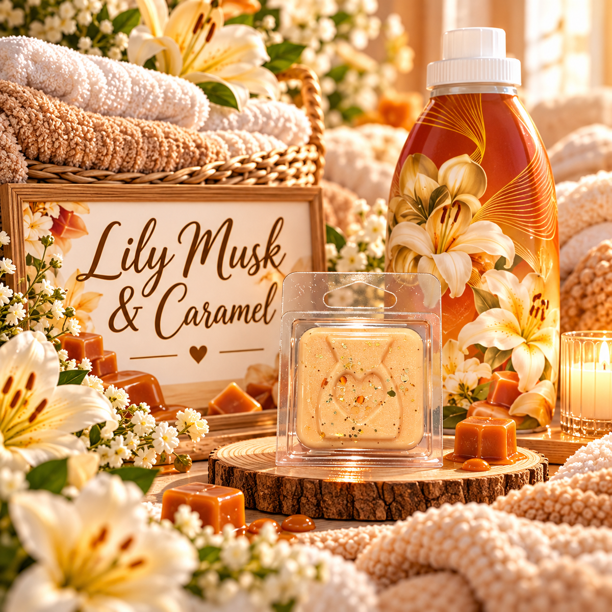Comfy Lily Musk & Caramel Wax Melt Sample | Strong Scented Soy Wax Melts UK