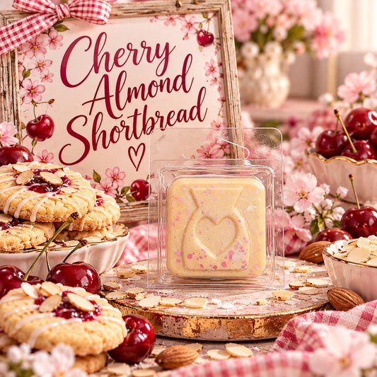 Cherry Almond Shortbread Wax Melt Sample | Strong Scented Soy Wax Melts UK