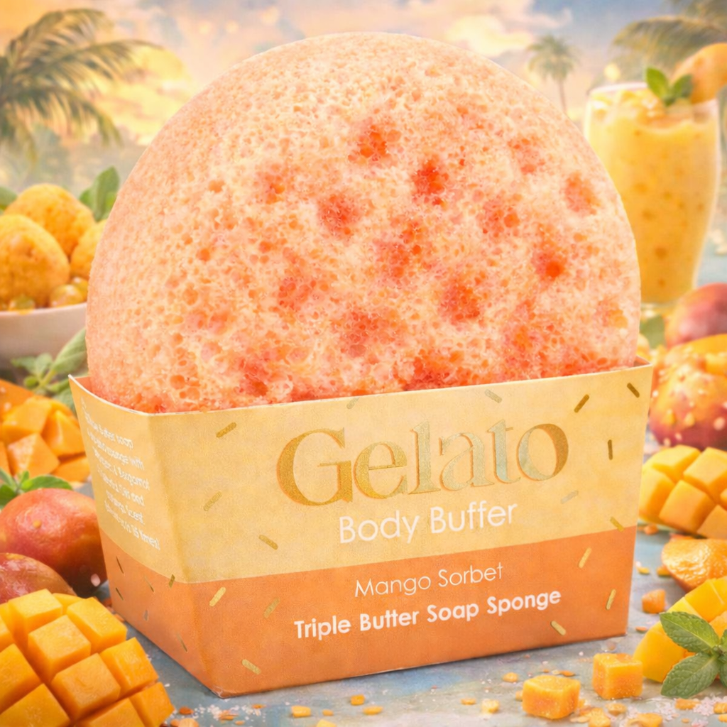 Mango Sorbet Body Buffer Soap Sponge - ONE LEFT