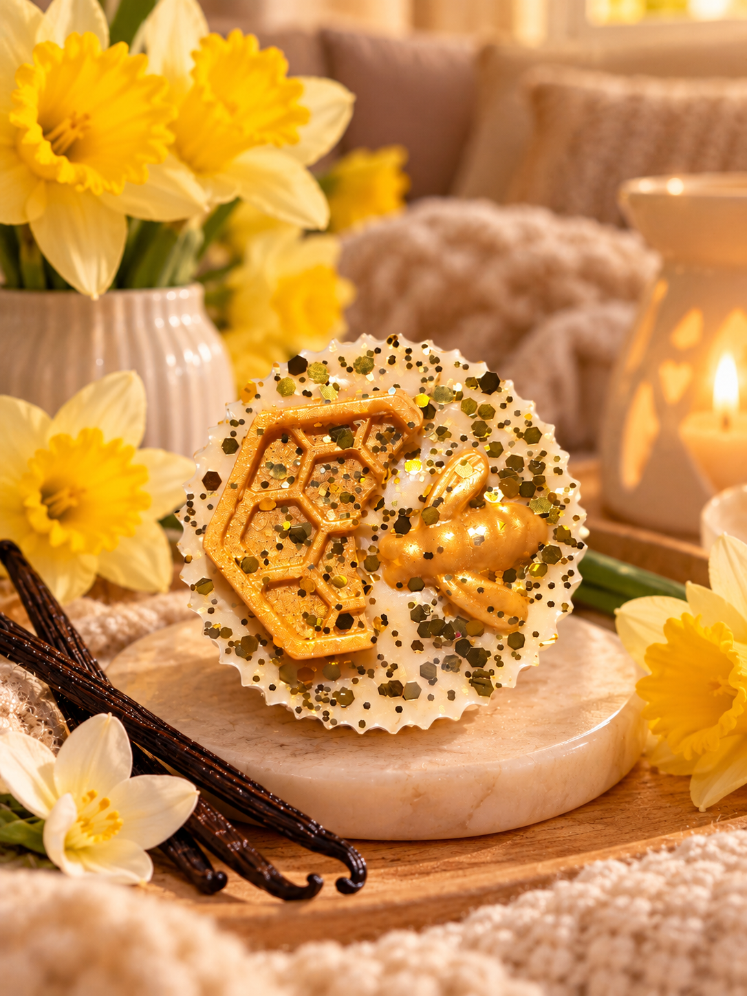 Daffodil and Vanilla Wax Melt Shape | Strong Scented Soy Wax Melts UK