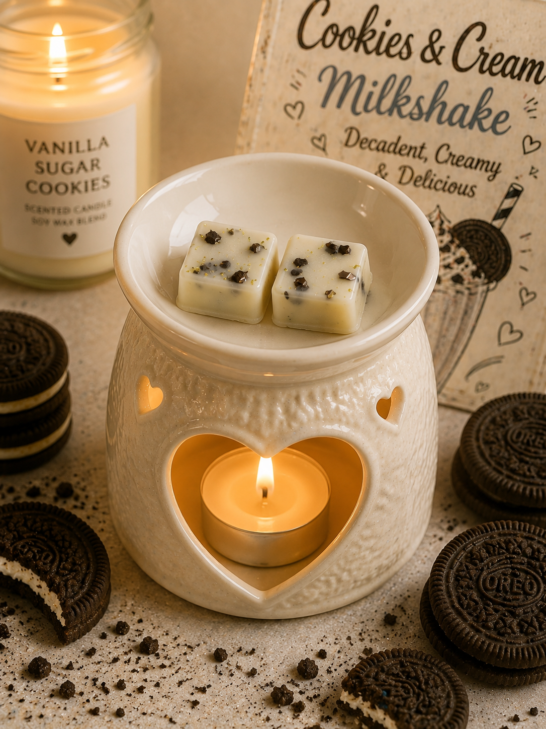 Cookies and Cream Milkshake Wax Melt | Strong Scented Soy Wax Melts UK
