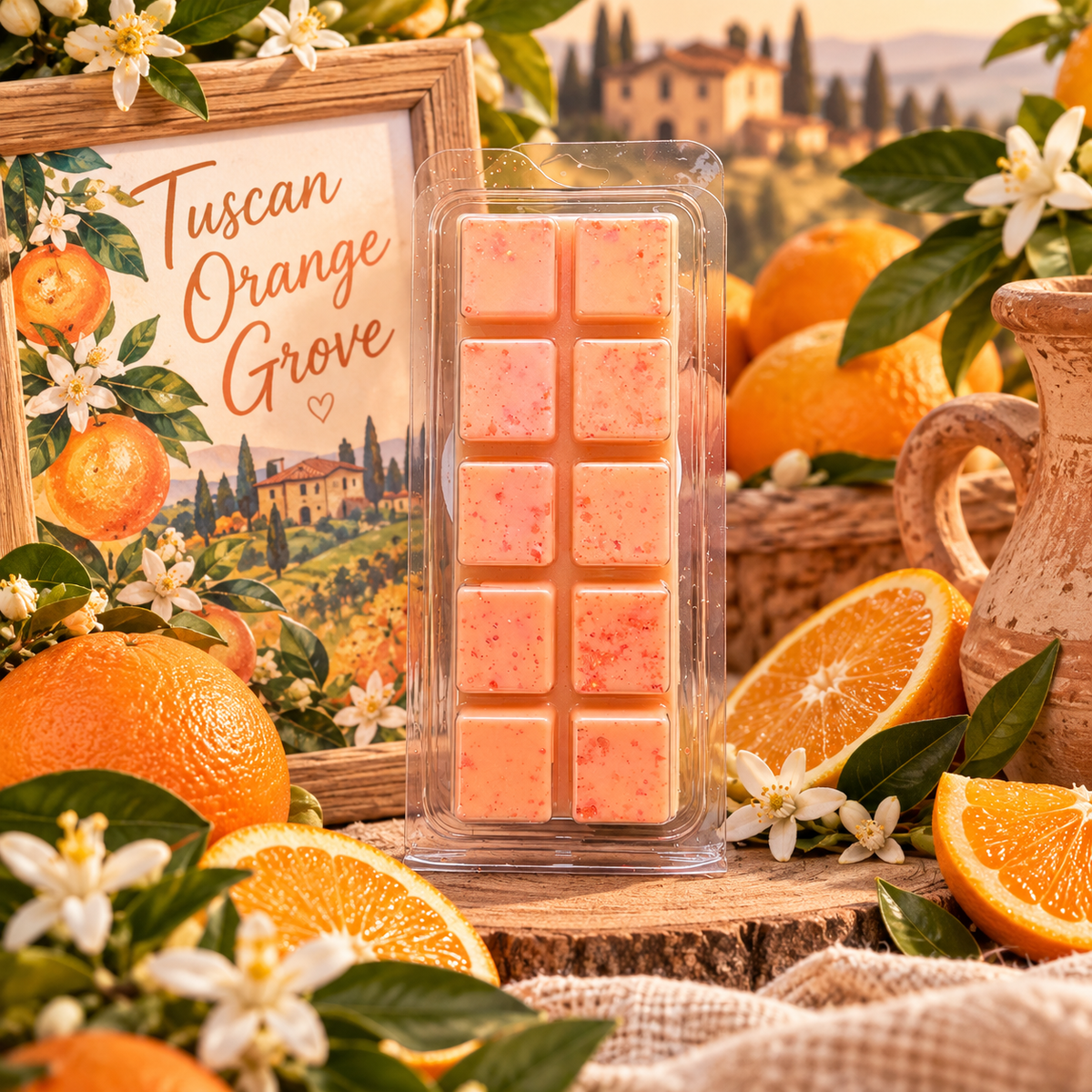Tuscan Orange Grove Wax Melt | Strong Scented Soy Wax Melts UK