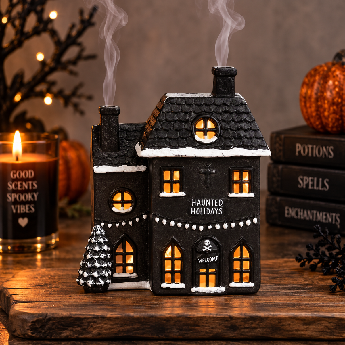 Haunted Holiday House Incense Cone Burner