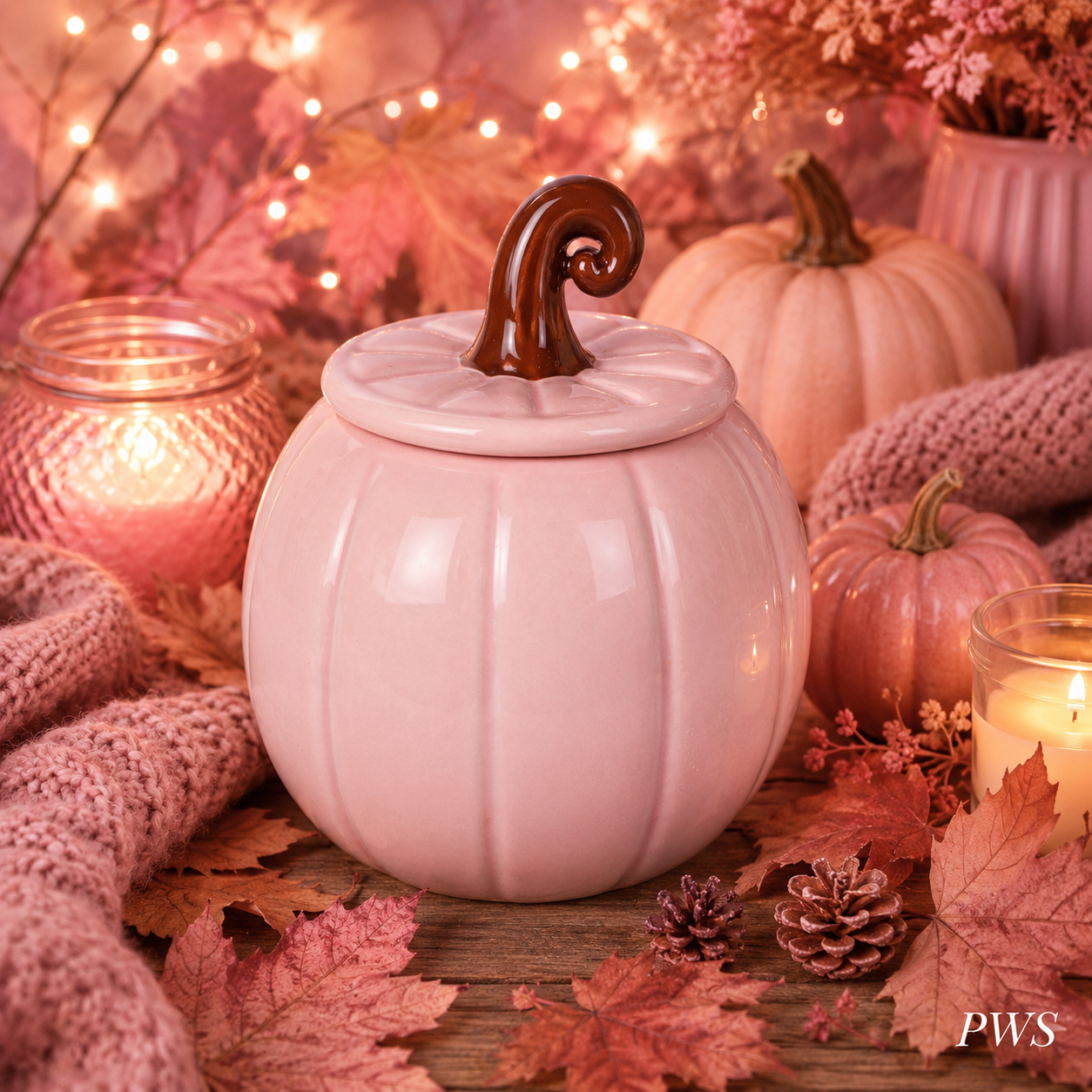Pink Curly Pumpkin Oil Burner