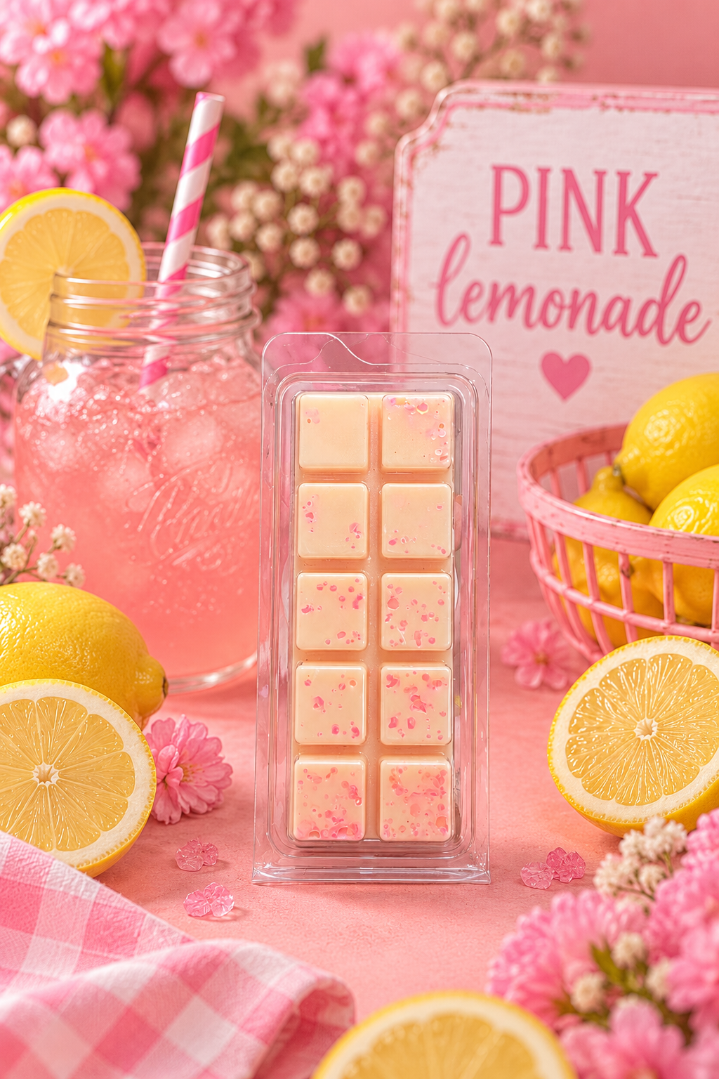 Pink Lemonade Wax Melt Bar | Strong Scented Soy Wax Melts UK