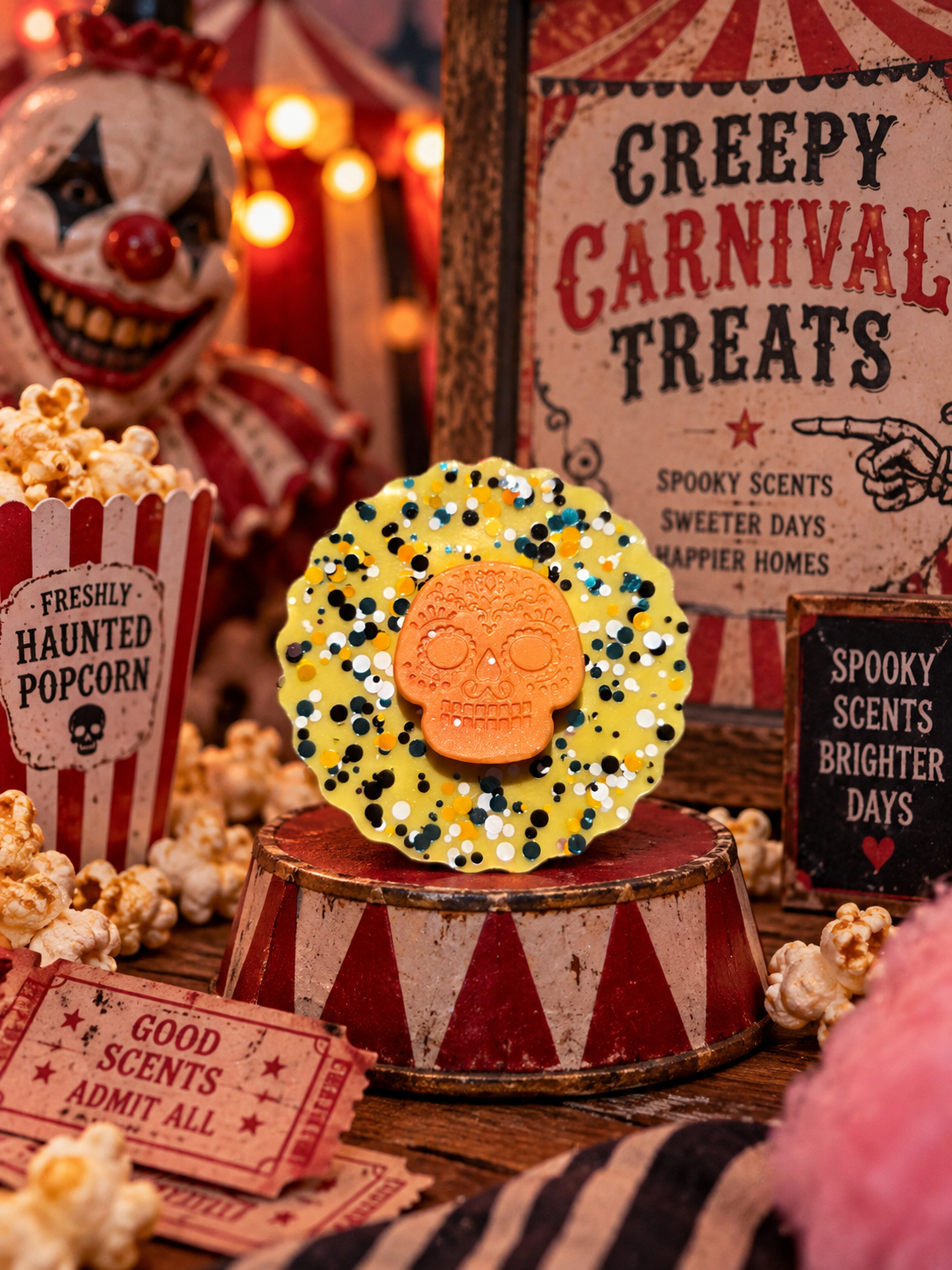 Creepy Carnival Treats Wax Melt Shape | Strong Scented Soy Wax Melts UK
