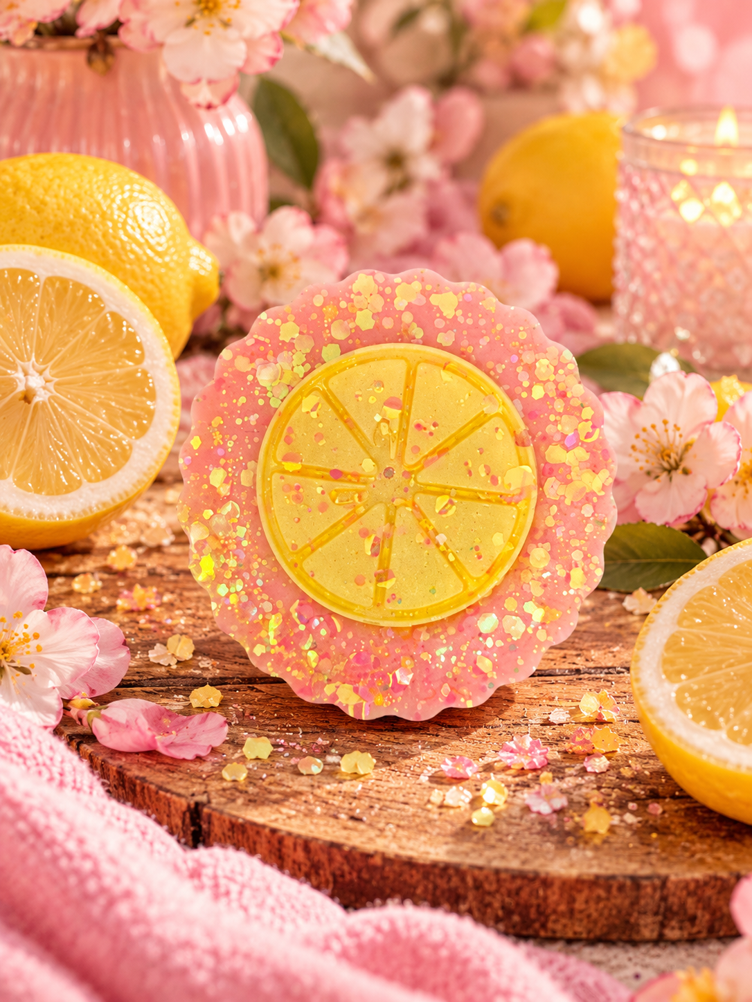 Blush Lemon Wax Melt Shape | Strong Scented Soy Wax Melts UK