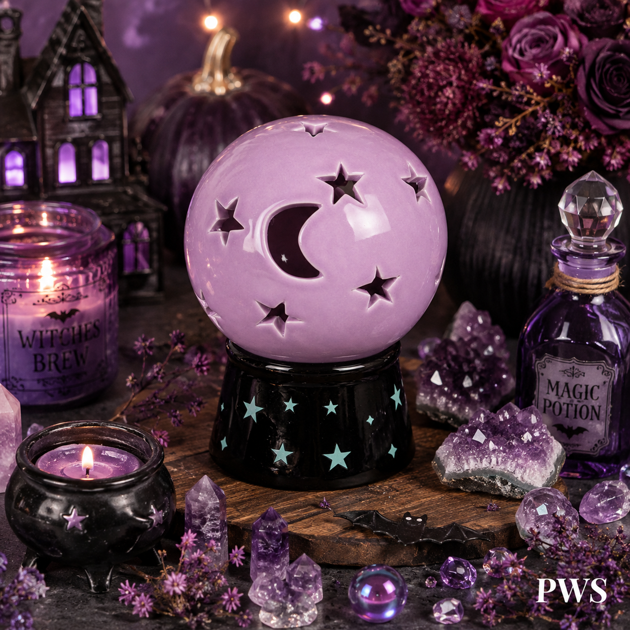 Crystal Ball Tealight & Incense Cone Holder