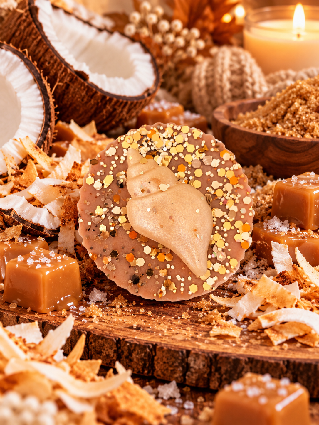 Toasted Coconut Sugar Wax Melt Shape | Strong Scented Soy Wax Melts UK