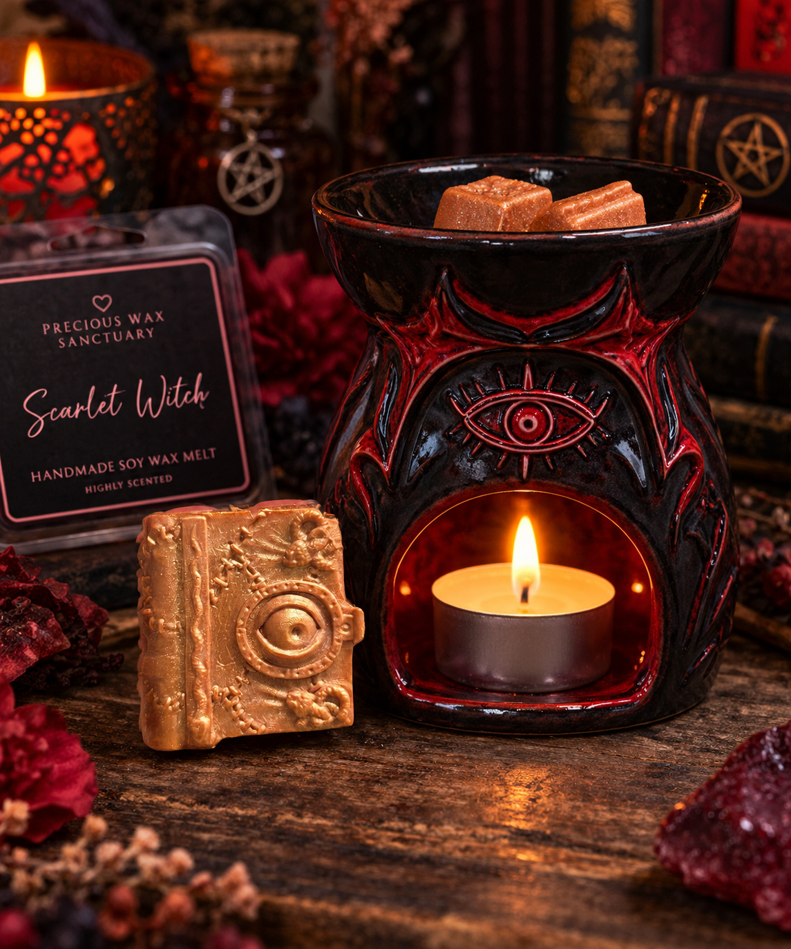 Scarlet Witch Book Wax Melt Shape | Strong Scented Soy Wax Melts UK