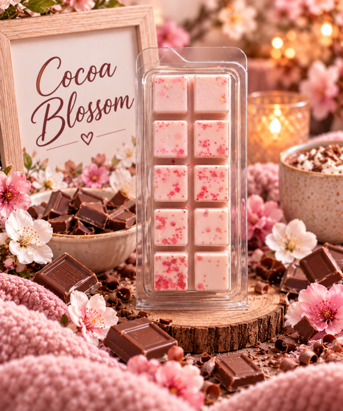 Cocoa Blossom Wax Melt Bar | Strong Scented Soy Wax Melts UK