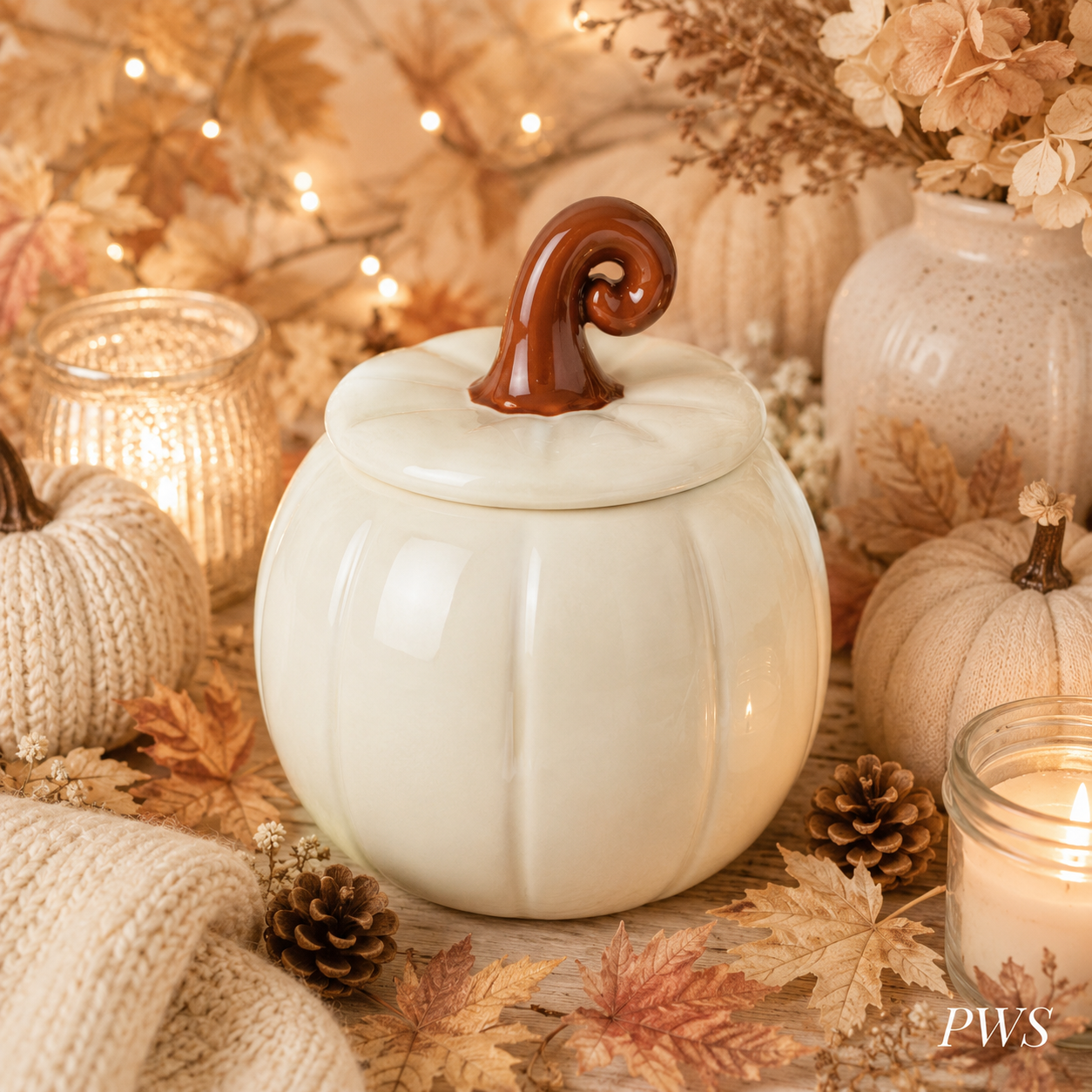 White Curly Pumpkin Oil Burner