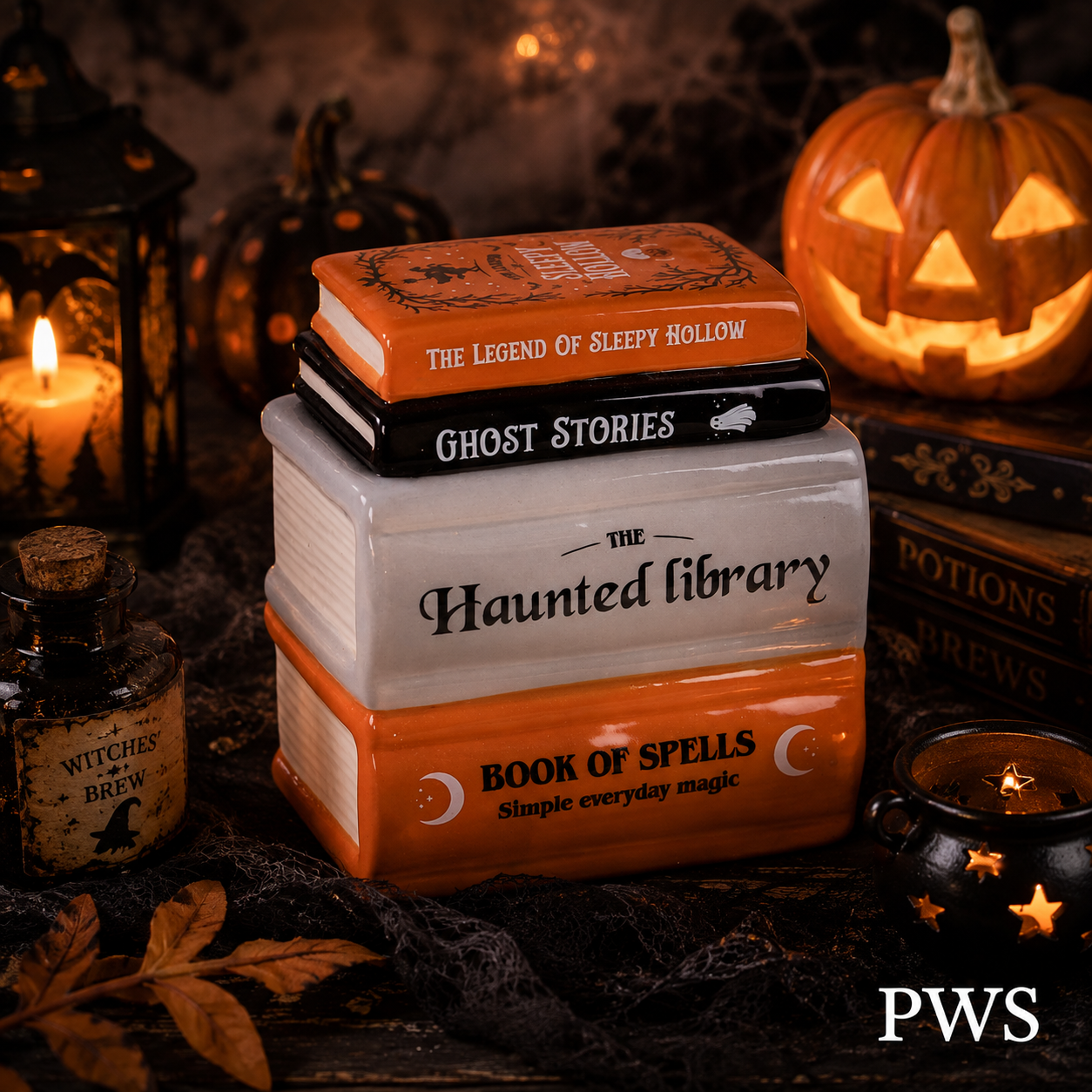 Haunted Library Book Stack Wax Melt Burner & Oil Burner