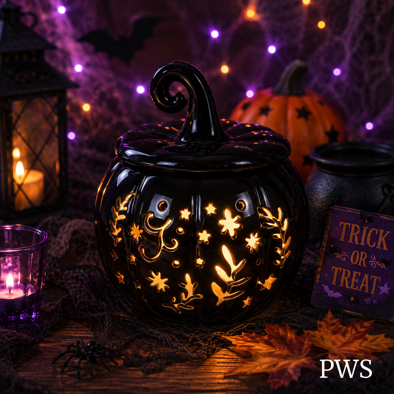 Black Pumpkin Wax Melt Burner & Oil Burner