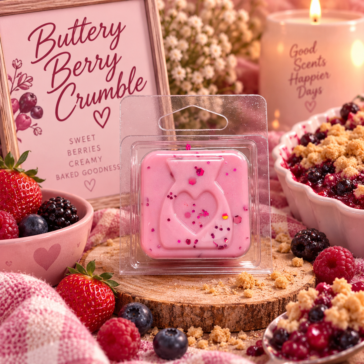 Buttery Berry Crumble Wax Melt Sample | Strong Scented Soy Wax Melts UK