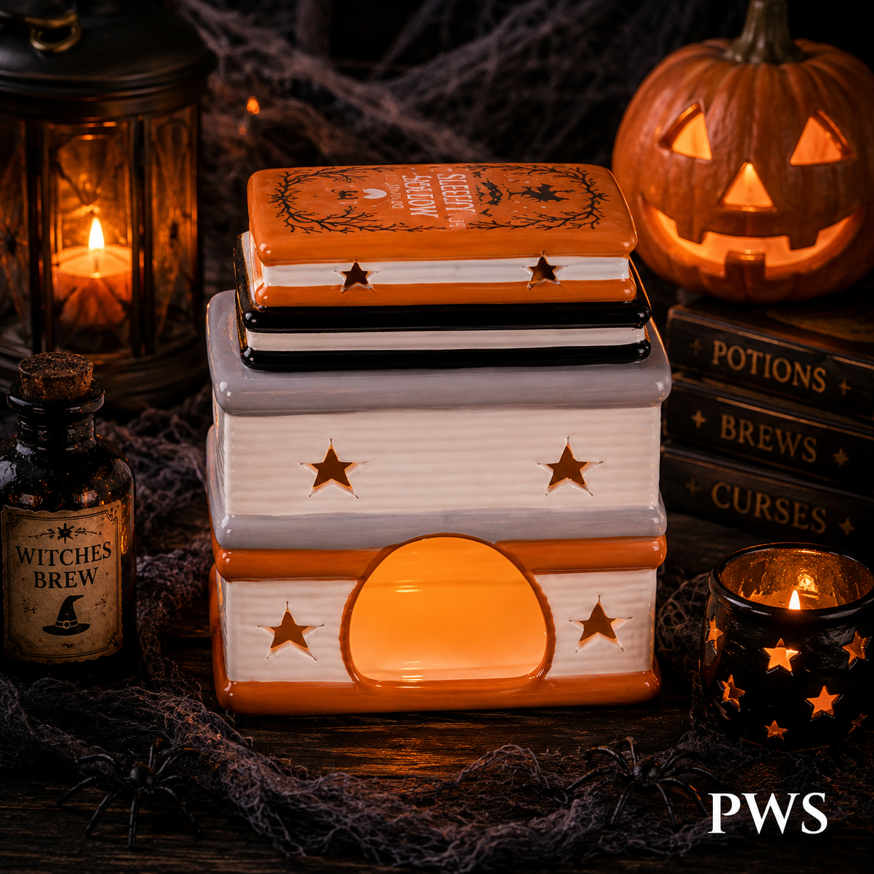 Haunted Library Book Stack Wax Melt Burner & Oil Burner