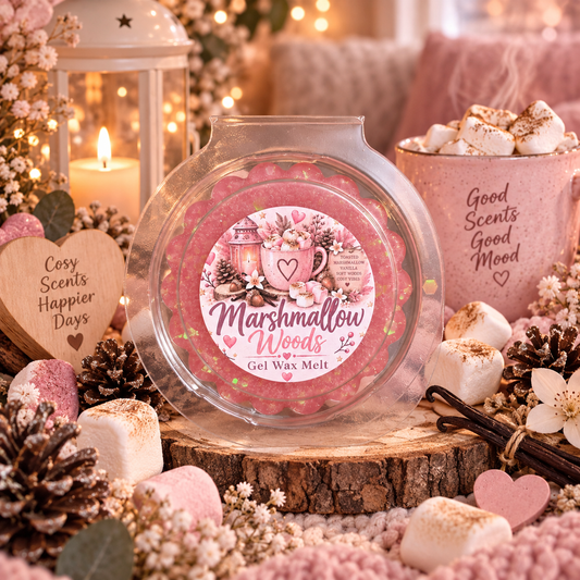 Marshmallow Woods Gel Wax Melt Pot | Strong Scented Gel Wax Melts UK