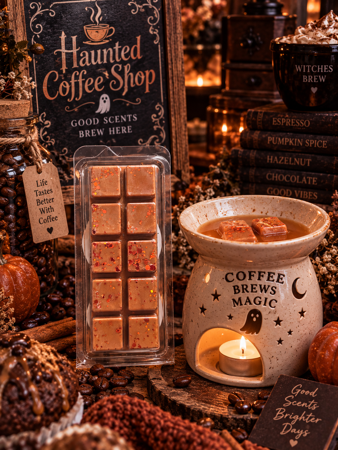 Haunted Coffee Shop Wax Melt Bar | Strong Scented Soy Wax Melts UK