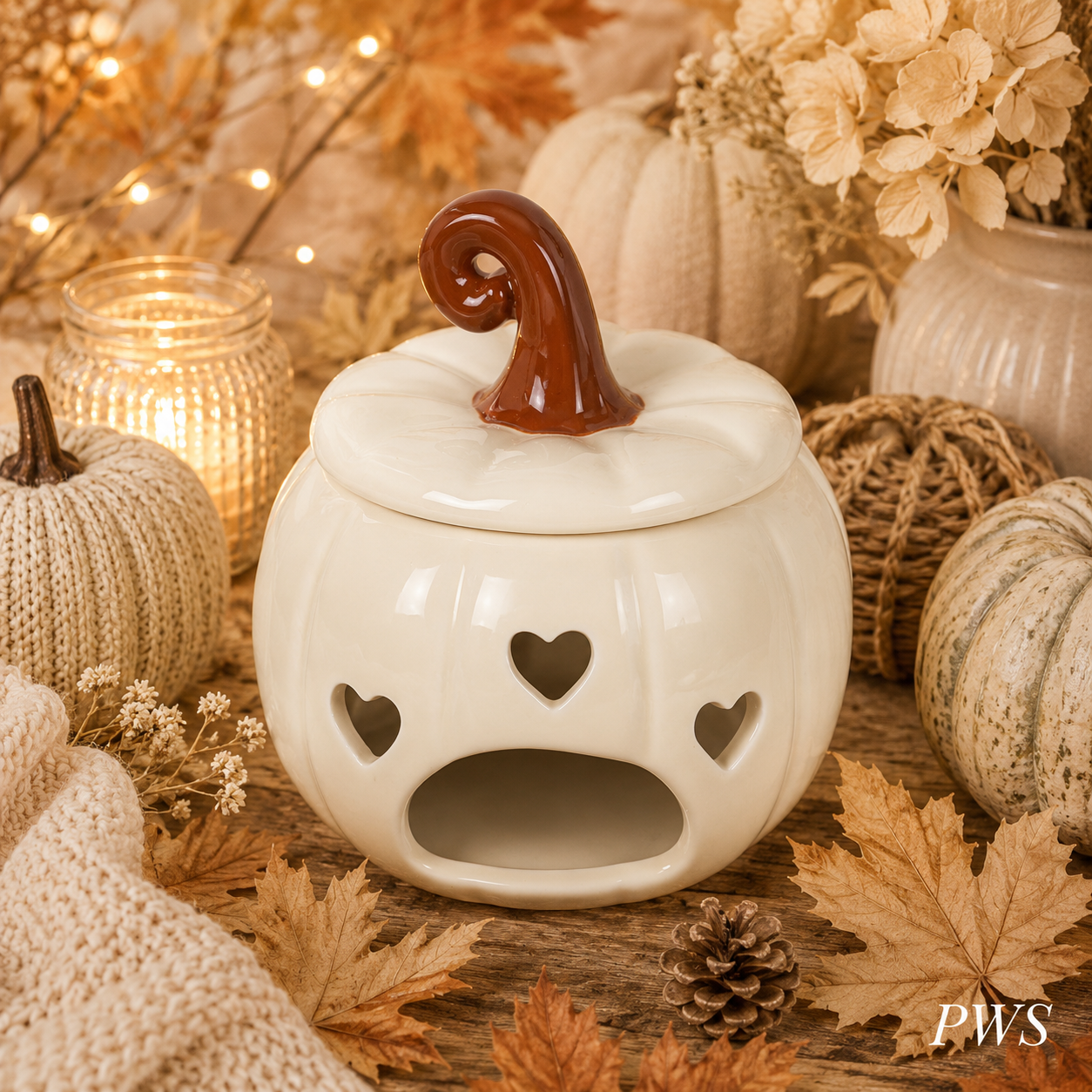 White Curly Pumpkin Oil Burner