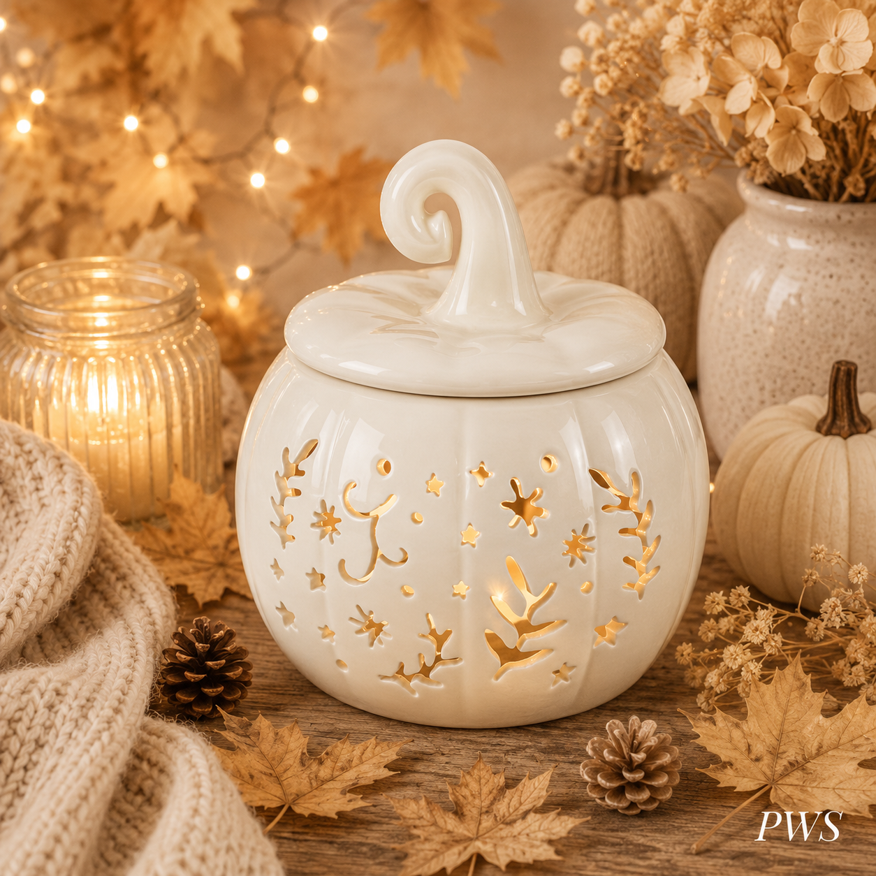 Cream Pumpkin Wax Melt Burner & Oil Burner