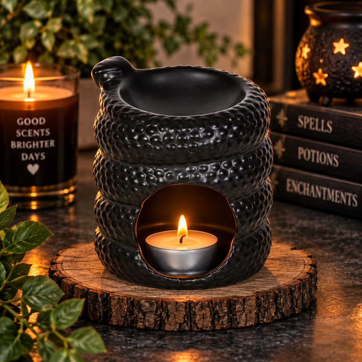Black Snake Oil Burner and Wax Warmer