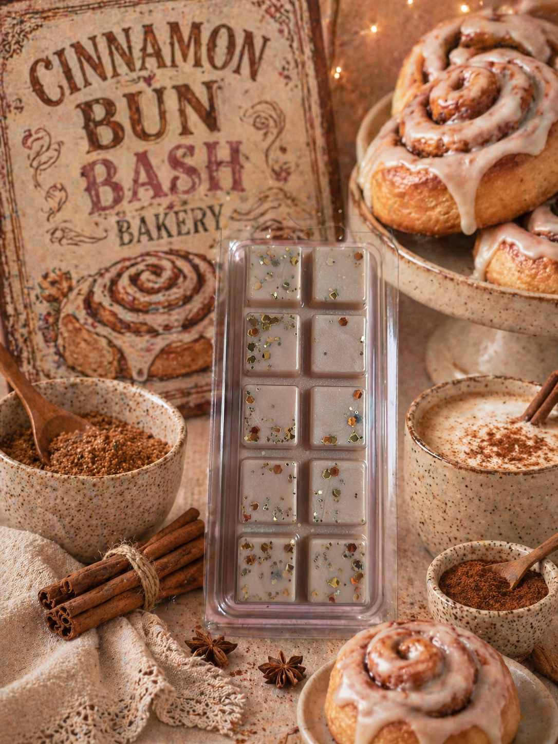 Cinnamon Bun Bash Wax Melt | Strong Scented Soy Wax Melts UK