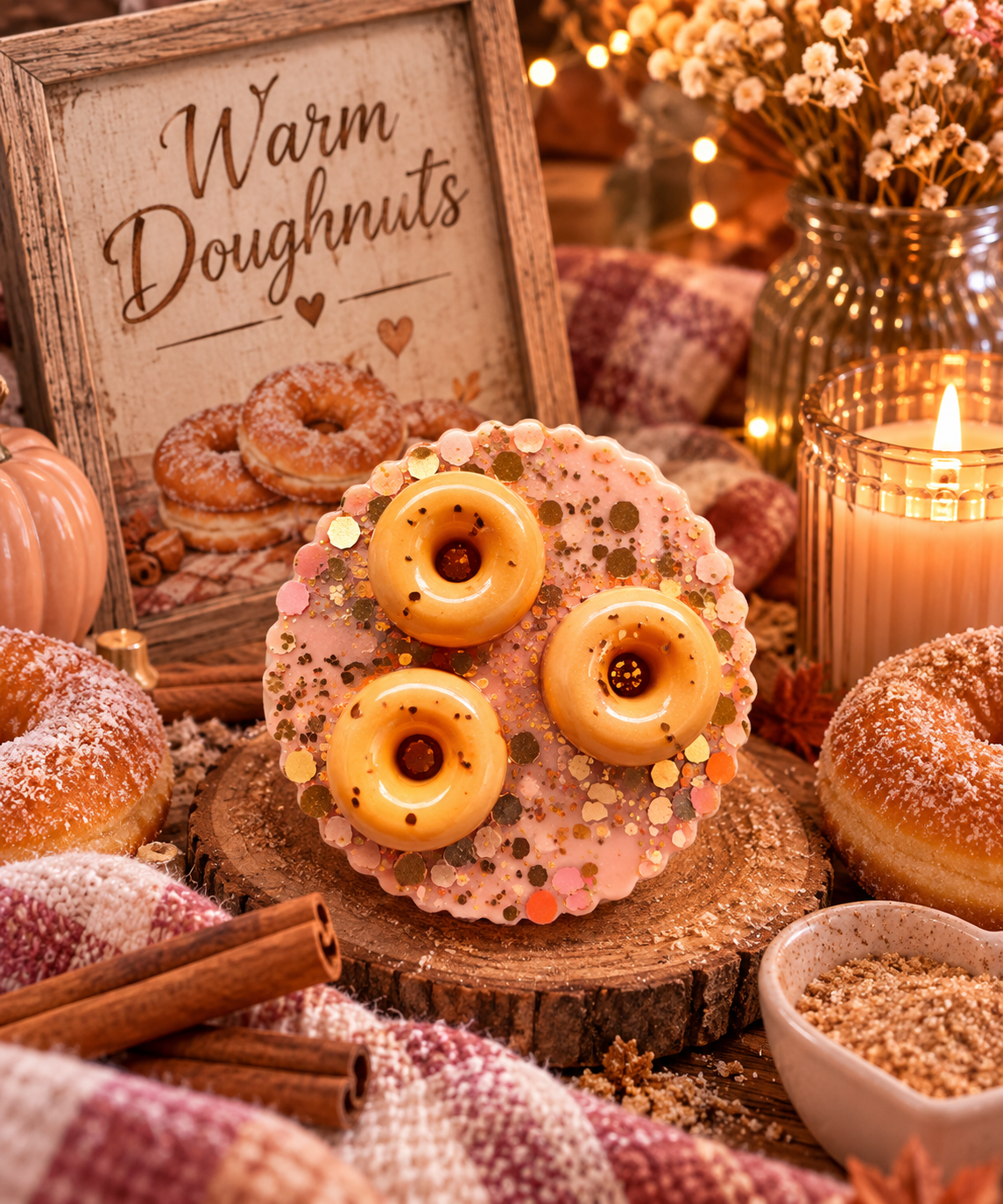 Warm Doughnuts Wax Melt Shape | Strong Scented Soy Wax Melts UK