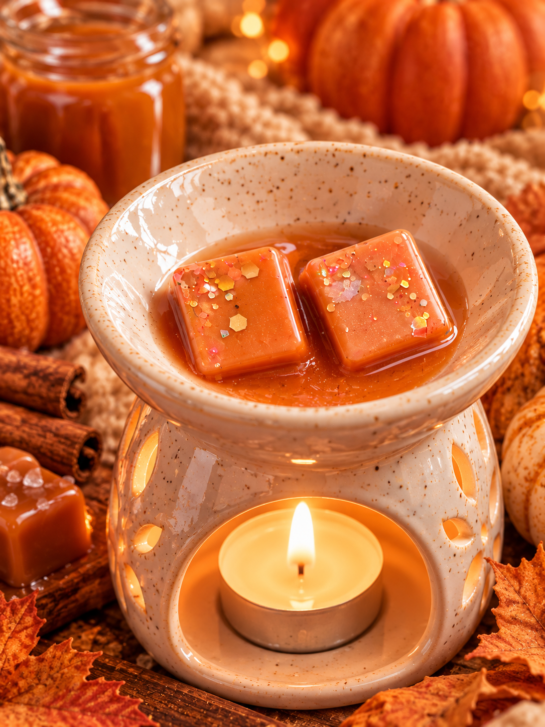 Caramel Pumpkin Swirl Wax Melt Bar | Strong Scented Soy Wax Melts UK