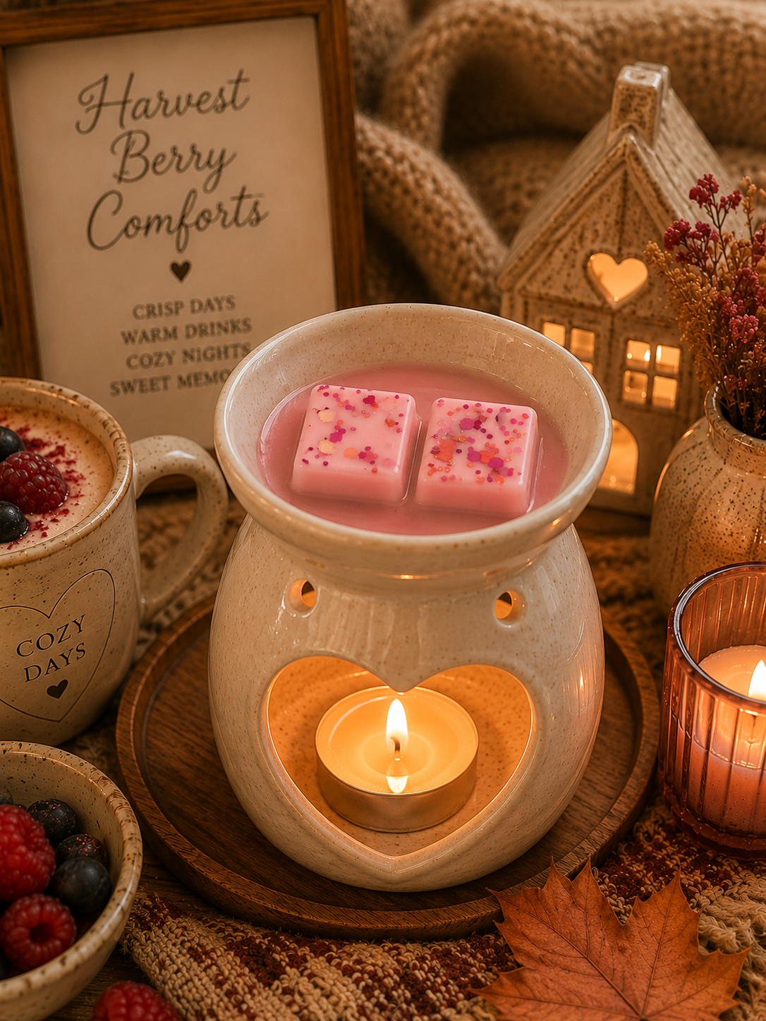 Harvest Berry Comforts Wax Melt Bar | Strong Scented Soy Wax Melts UK