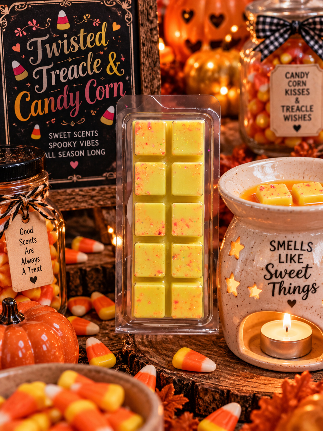 Twisted Treacle and Candy Corn Wax Melt Bar | Strong Scented Soy Wax Melts UK