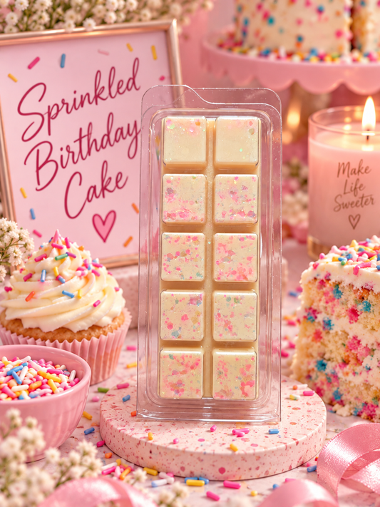 Sprinkled Birthday Cake Wax Melt | Strong Scented Soy Wax Melts UK