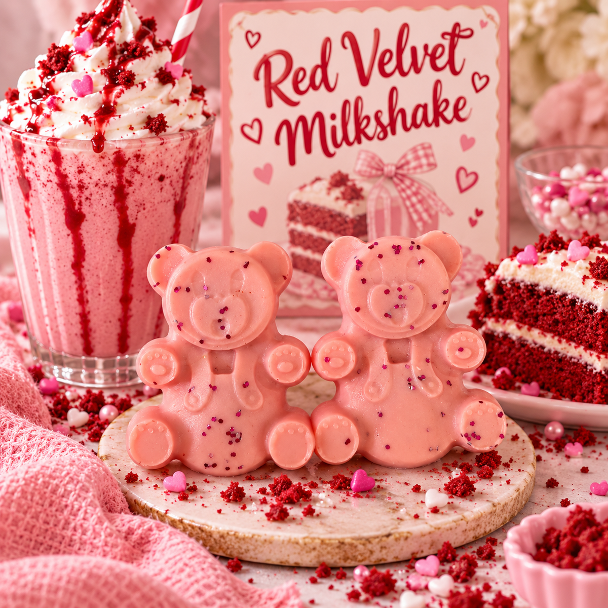 Red Velvet Milkshake Wax Melt Shapes | Strong Scented Soy Wax Melts UK