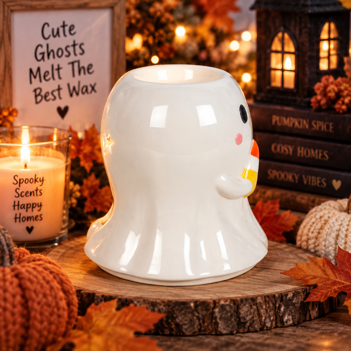 Candy Corn Ghost Oil Burner and Wax Warmer