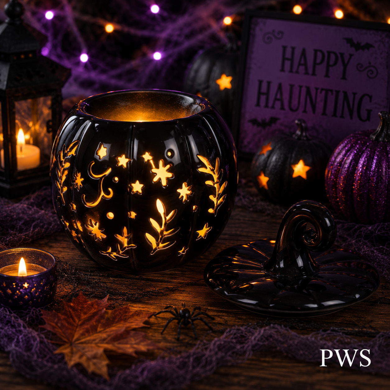 Black Pumpkin Wax Melt Burner & Oil Burner