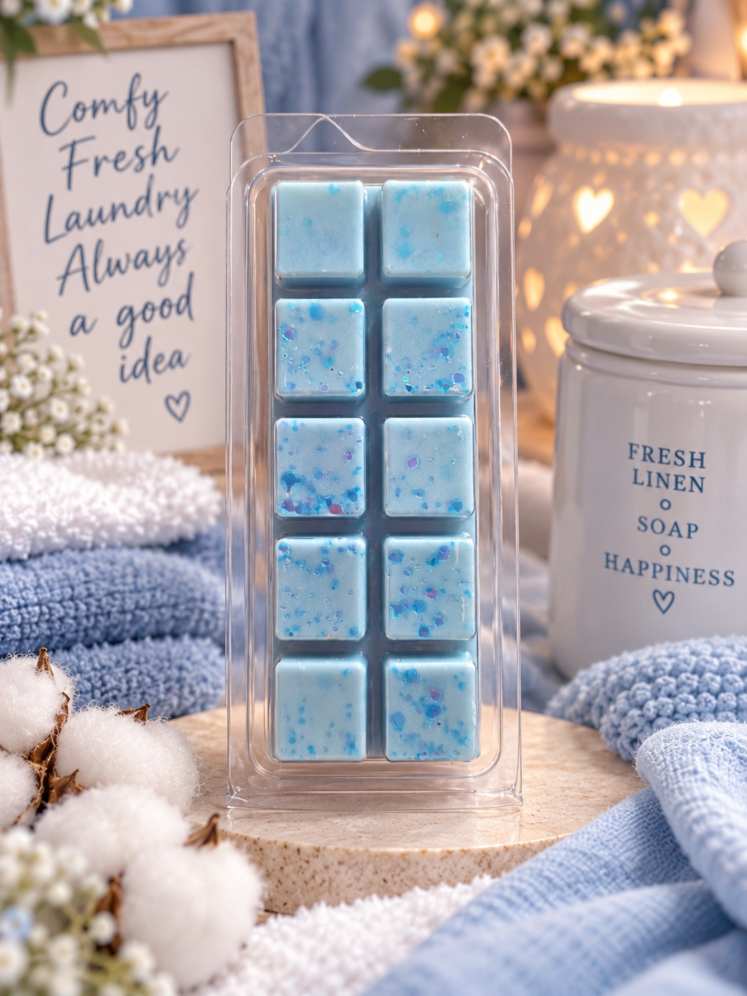 Comfy Blue Wax Melt Bar | Strong Scented Soy Wax Melts UK