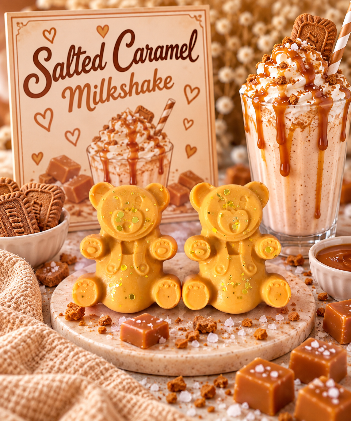 Salted Caramel Milkshake Wax Melt Shapes | Strong Scented Soy Wax Melts UK