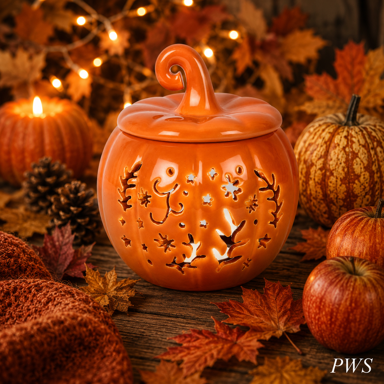 Orange Pumpkin Wax Melt Burner & Oil Burner