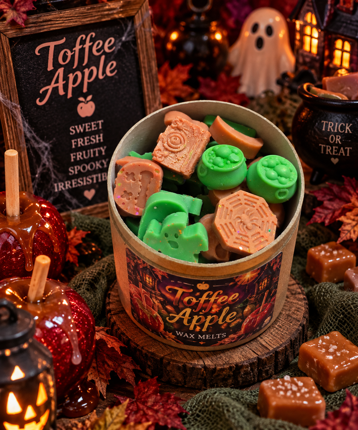 Toffee Apple Scoopable Wax Melts | Strong Scented Soy Wax Melts UK