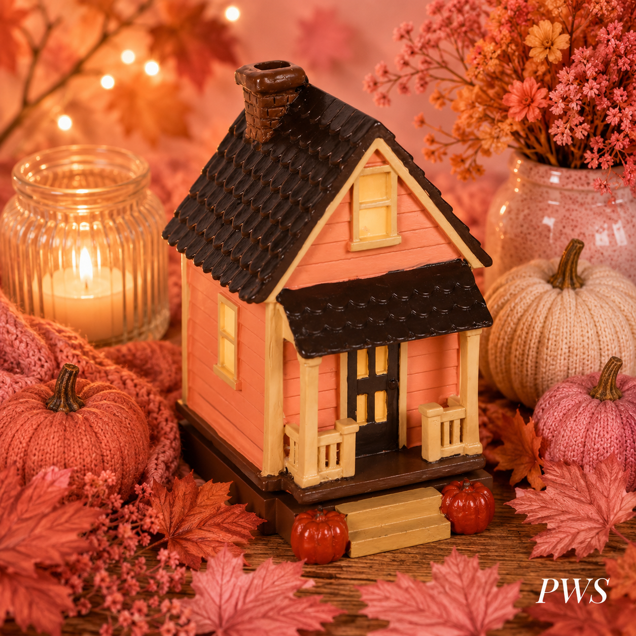 Pink Pumpkin House Incense Cone Burner