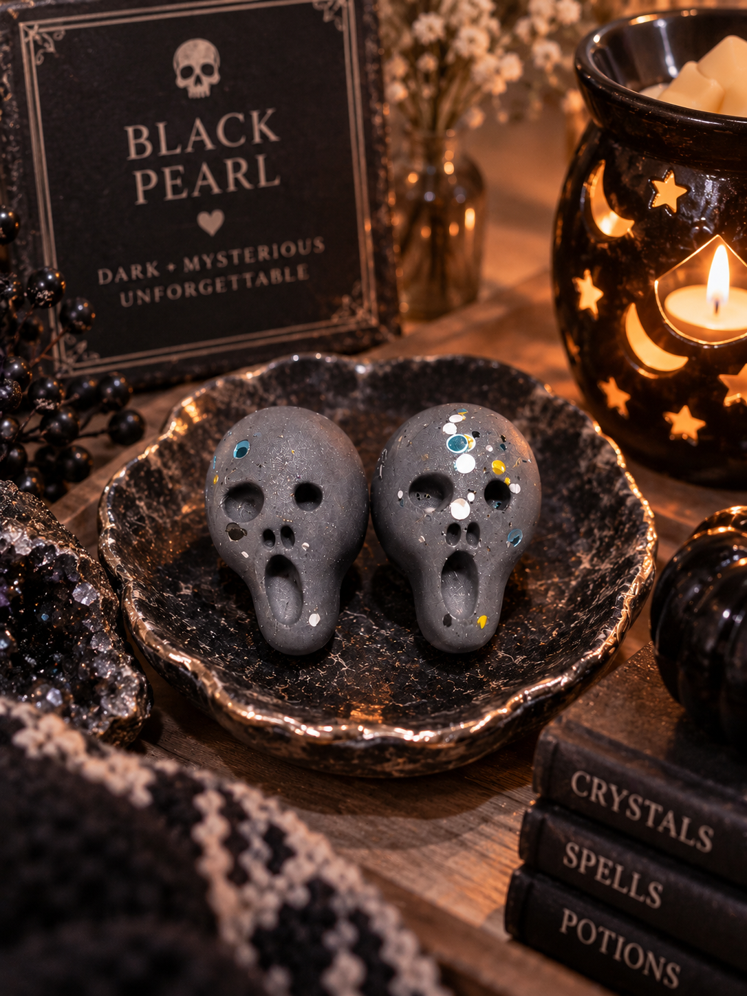 Black Pearl Skull Wax Melt Shapes