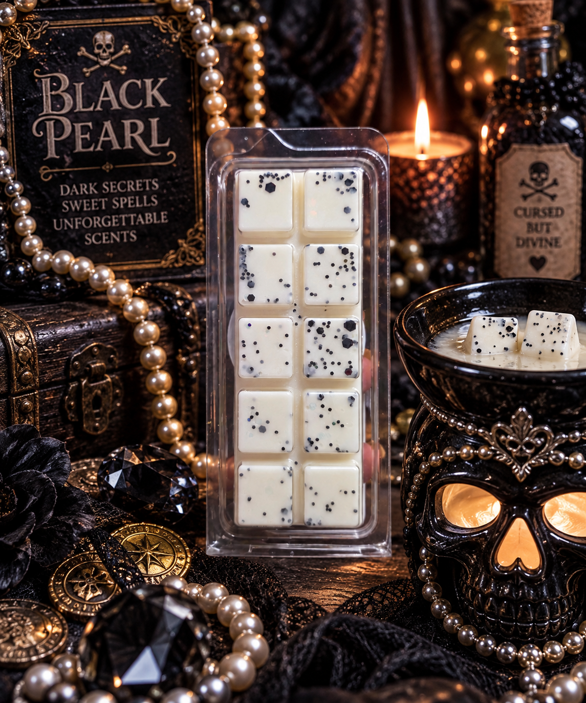 Black Pearl Wax Melt Bar | Strong Scented Soy Wax Melts UK
