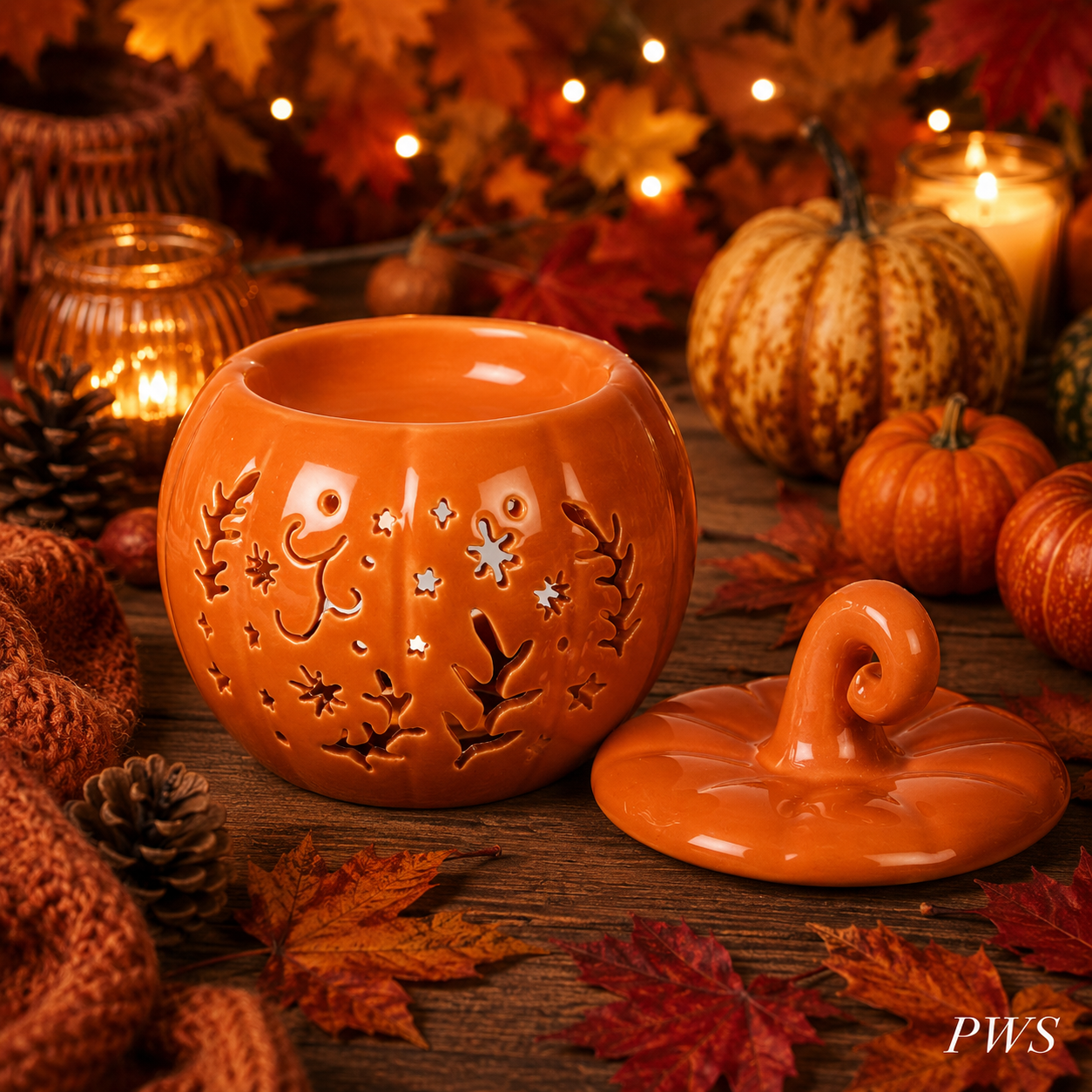 Orange Pumpkin Wax Melt Burner & Oil Burner