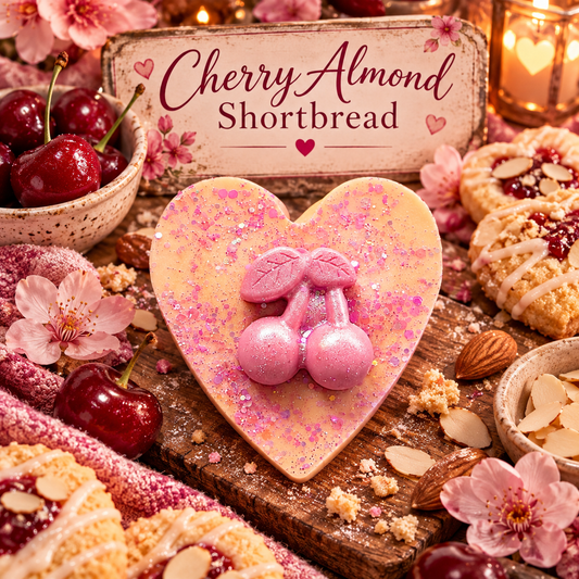 Cherry Almond Shortbread Wax Melt Shape | Strong Scented Soy Wax Melts UK