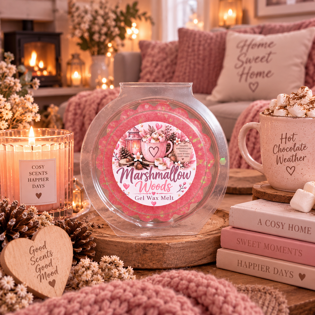 Marshmallow Woods Gel Wax Melt Pot | Strong Scented Gel Wax Melts UK
