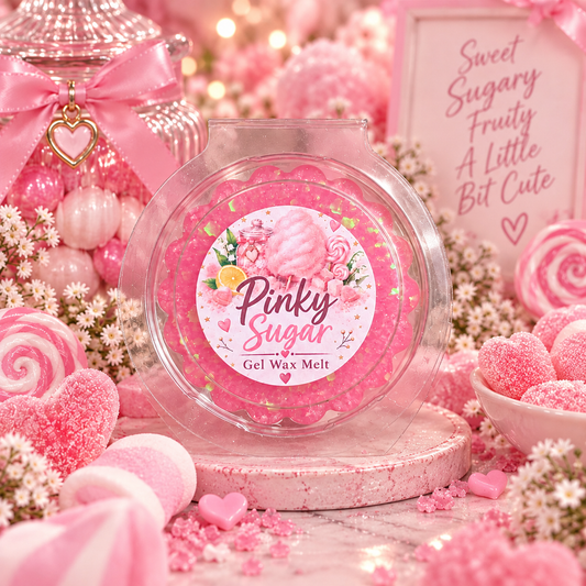 Pinky Sugar Gel Wax Melt Pot | Strong Scented Gel Wax Melts UK